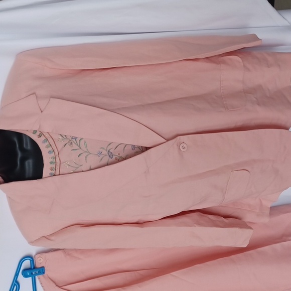 STUDIO 101 3pc Pink top, pants & Jacket Suit Set * sz Large, new old stock, vtg - Picture 2 of 9